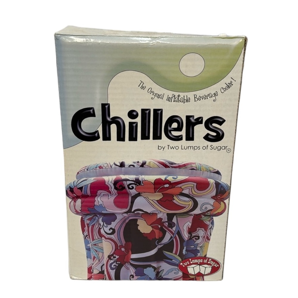 Chillers inflatable beverage cooler. Polka-dot Multicolor. NIB.